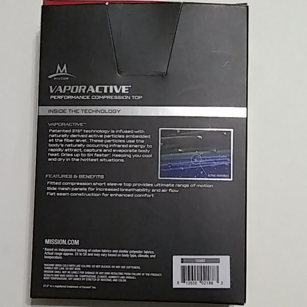 Mission Compression T-shirt Charcoal Gray NIB - Picture 3 of 7